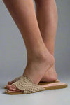 Jessica Crochet Slip On Sandal Nude