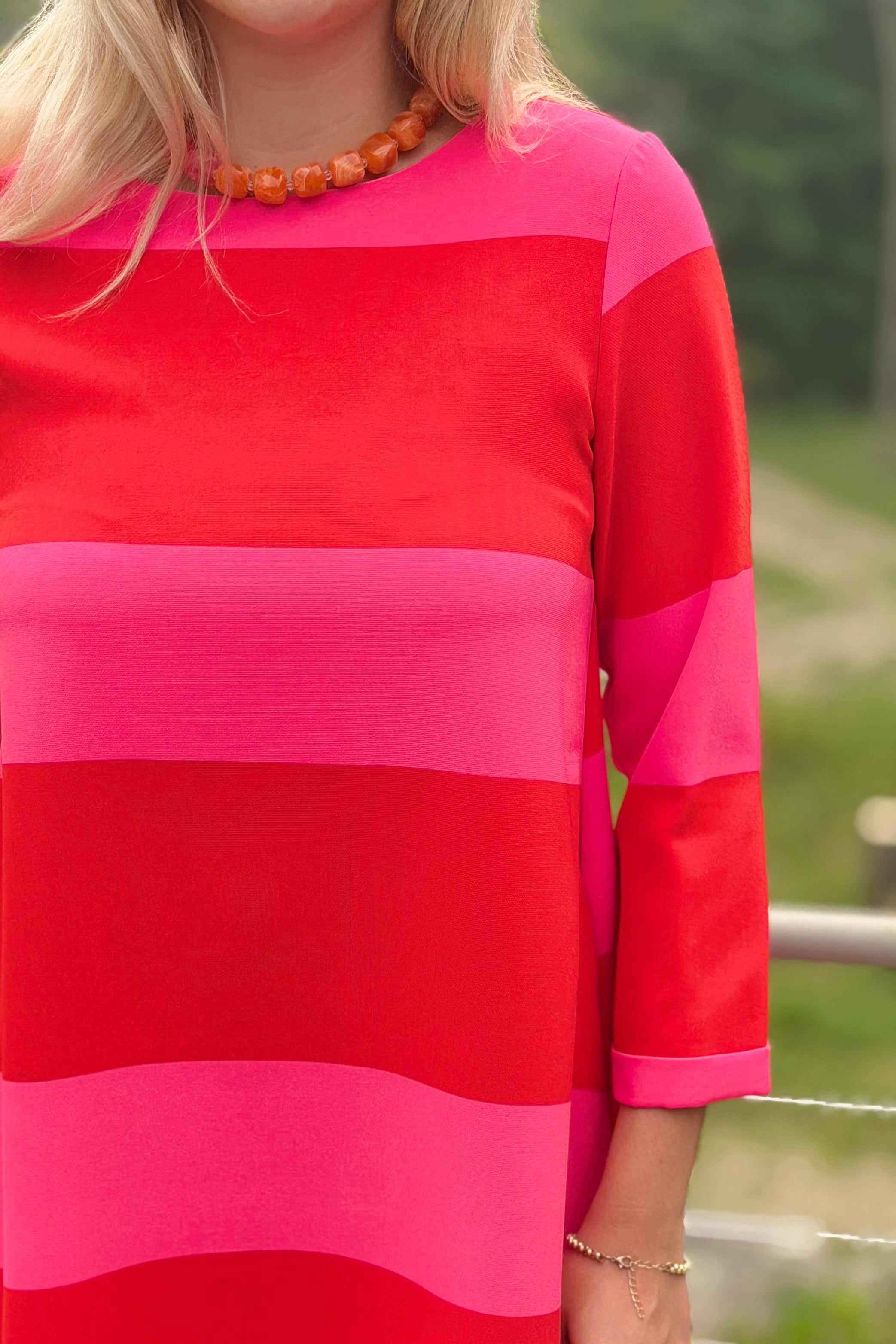 Lolli Stripe Lonna Shift Dress - Red