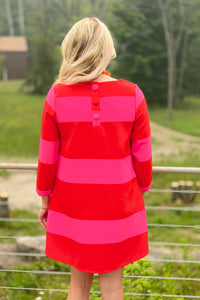 Lolli Stripe Lonna Shift Dress - Red