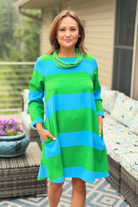 Lolli Stripe Lonna Shift Dress - Green