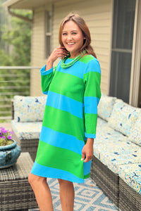 Lolli Stripe Lonna Shift Dress - Green