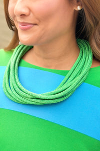 Multi Strand Rope Necklace – Green