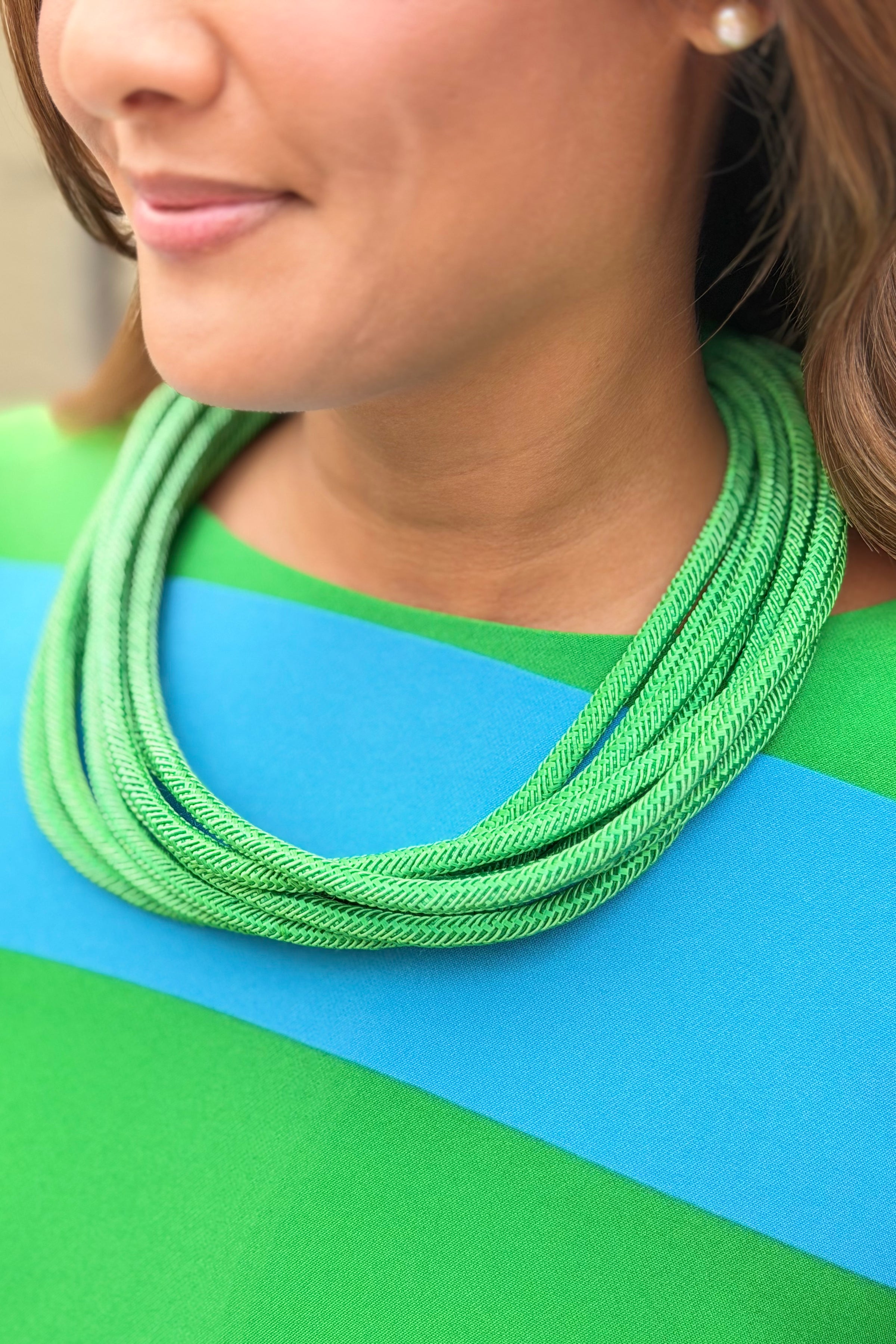 Multi Strand Rope Necklace – Green