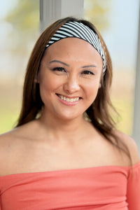 Twilly Scarf Bowknot - Black Stripe