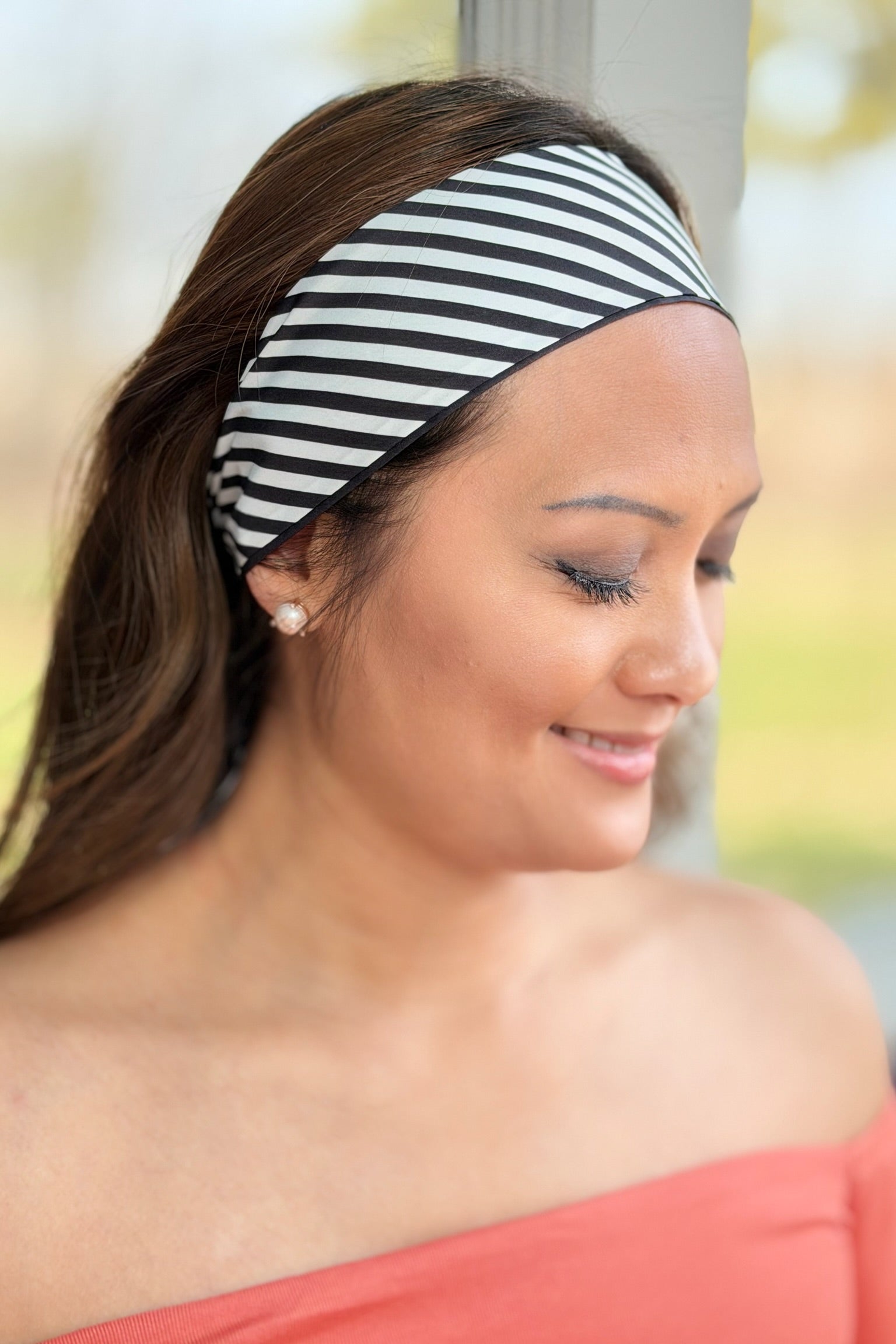 Twilly Scarf Bowknot - Black Stripe