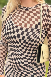Optical Illusion Mesh Maxi Dress