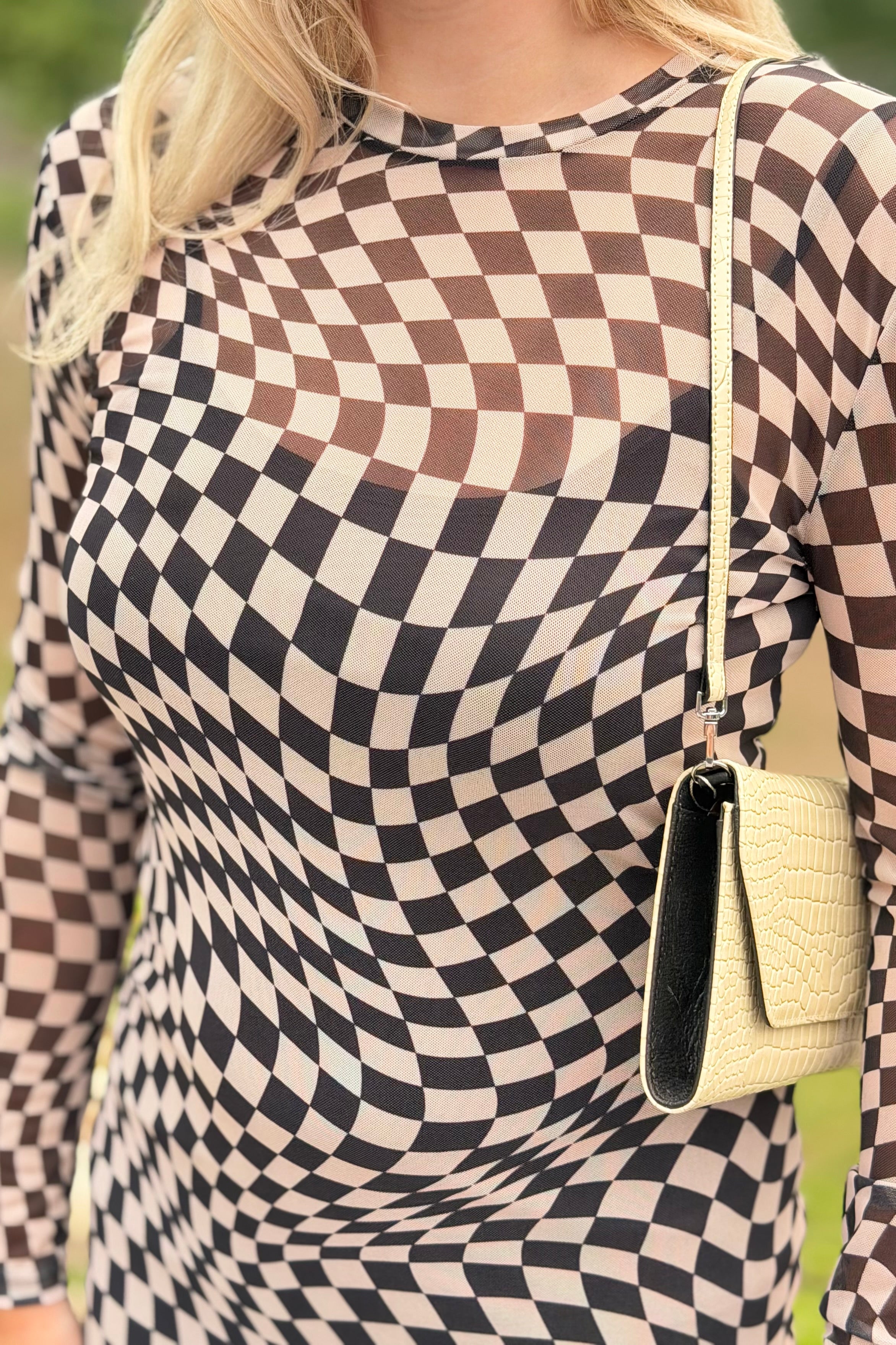 Optical Illusion Mesh Maxi Dress