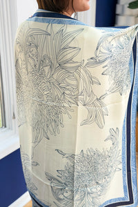 Artistic Print Scarf - Blue