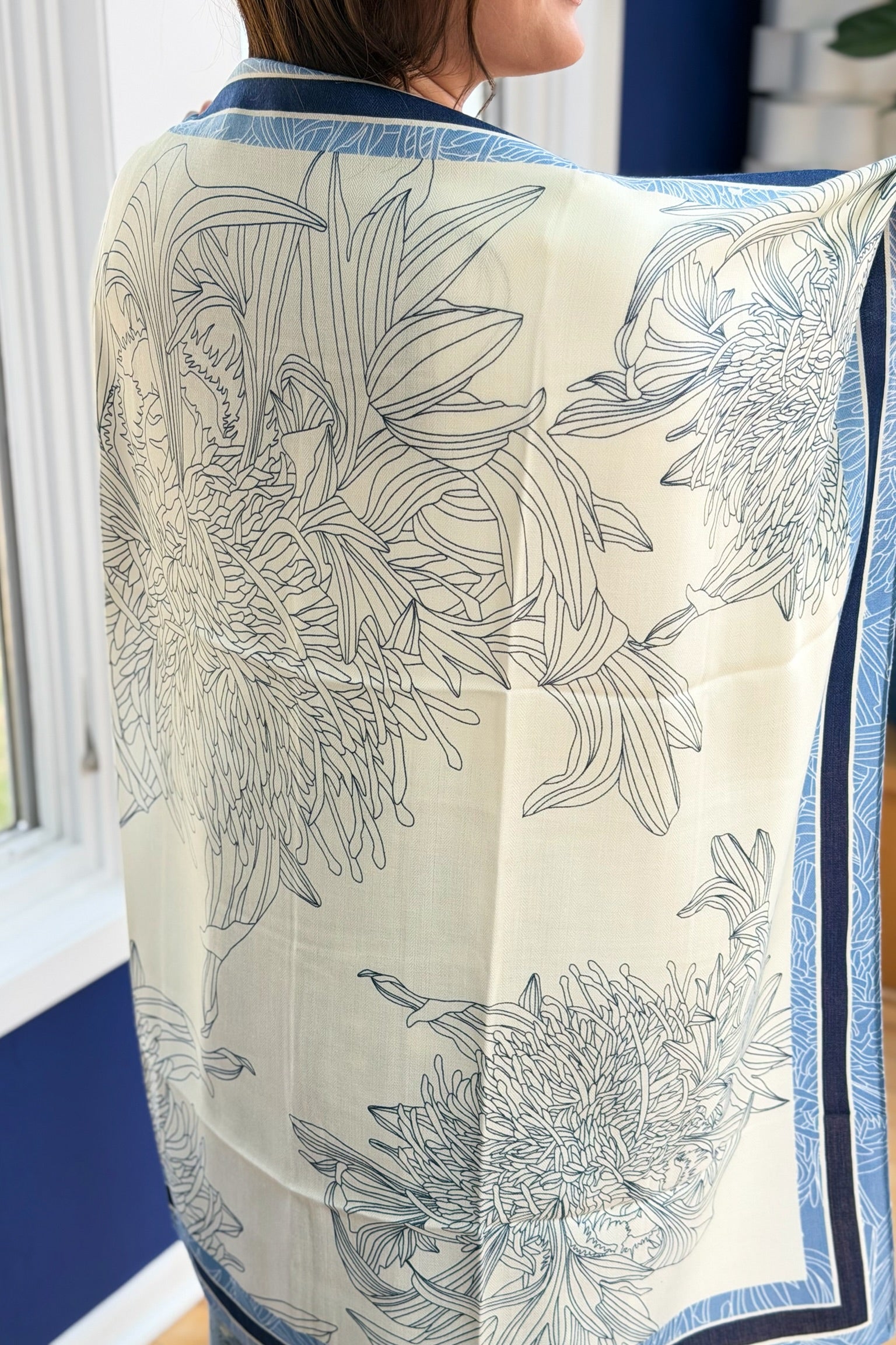 Artistic Print Scarf - Blue