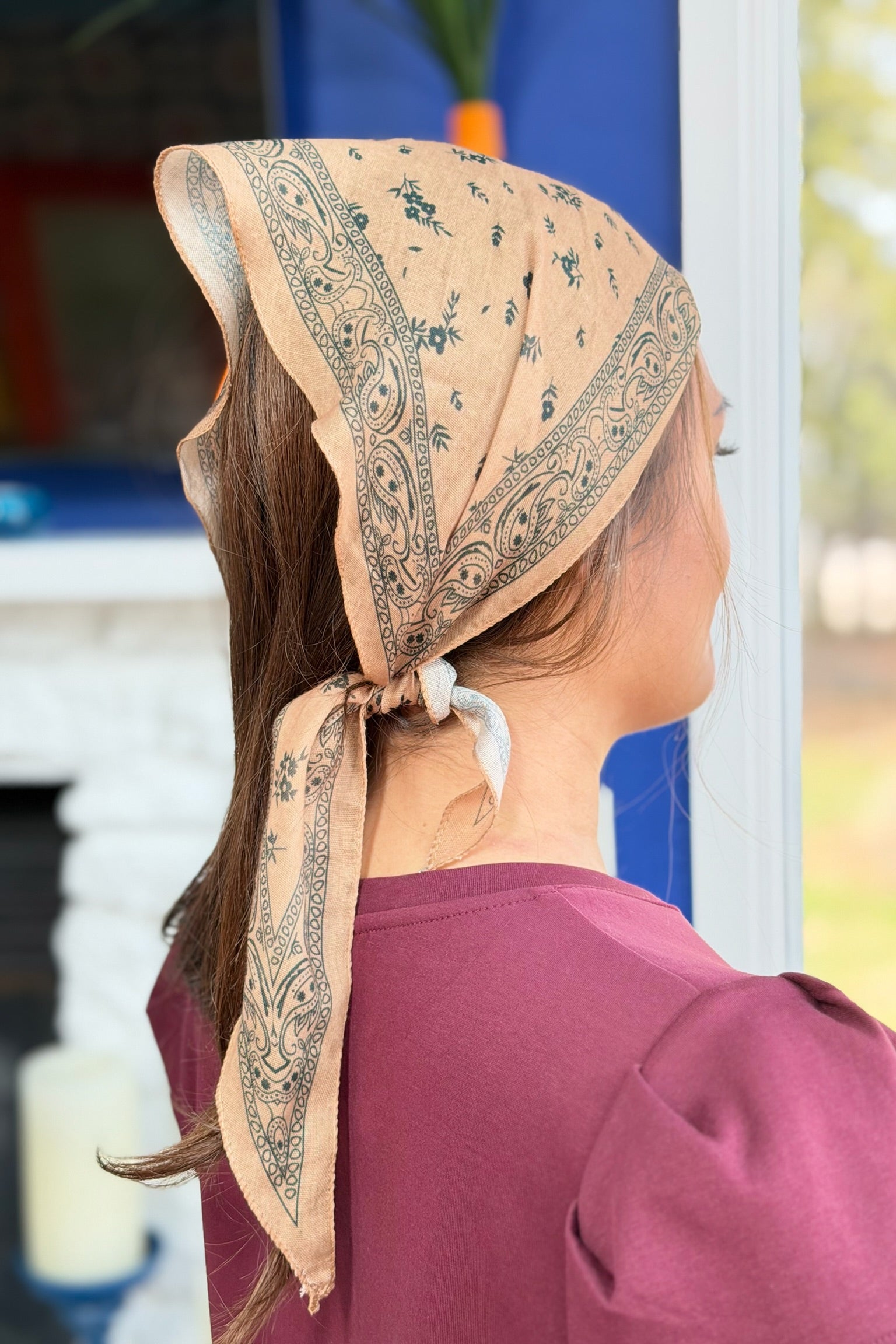 Paisley Scarf Bandana - Mustard
