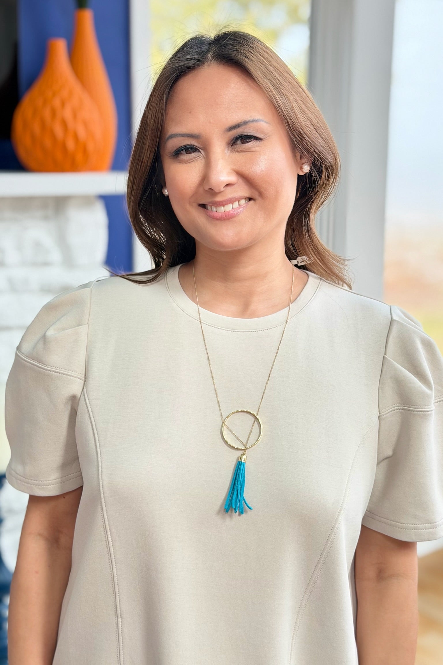 Ellaria Tassel Necklace Turquoise