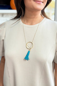Ellaria Tassel Necklace Turquoise