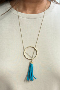 Ellaria Tassel Necklace Turquoise