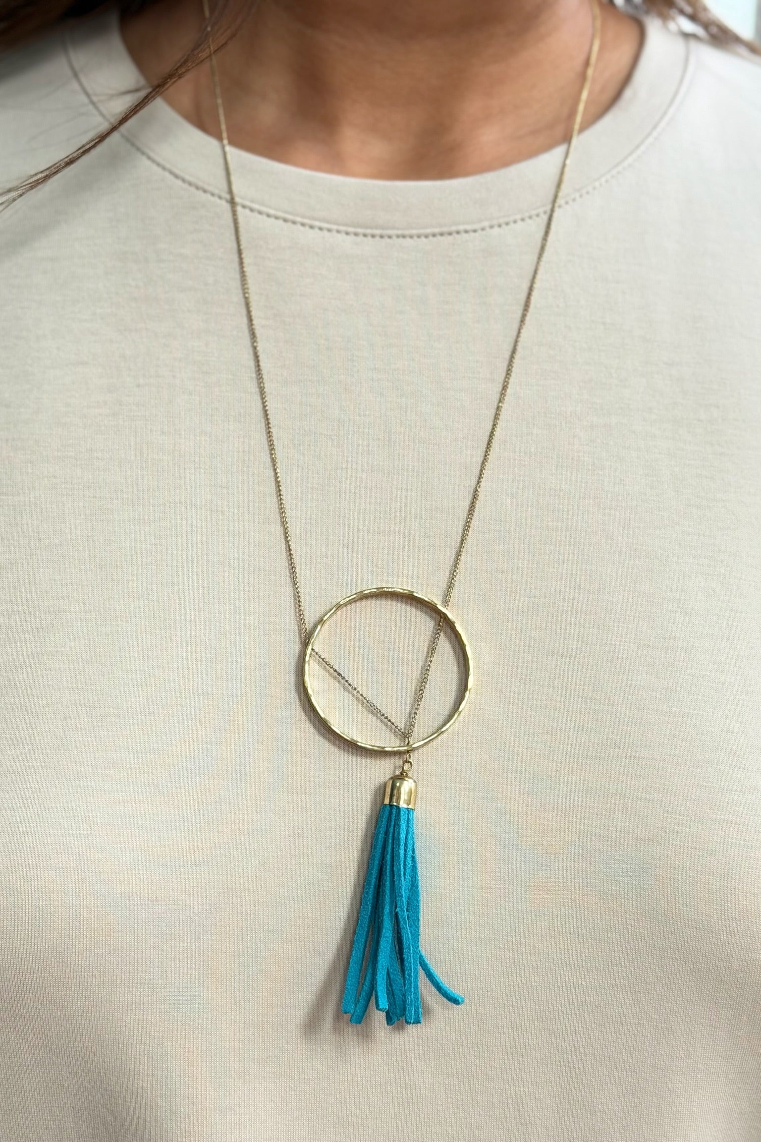 Ellaria Tassel Necklace Turquoise