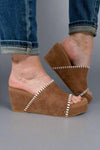 Vivian Wedge Slip On Sandal - Tan