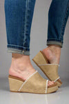 Vivian Wedge Slip On Sandal - Nude