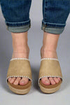 Vivian Wedge Slip On Sandal - Nude
