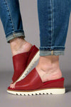 Wedge Slip On Diagonal - Red