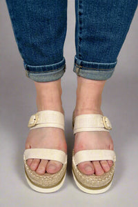 Reese Platform Sandal - Beige