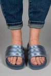 Padded Strap Slide Sandals - Blue