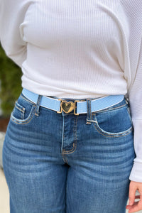 Love Buckle Belt - Light Blue