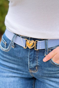 Love Buckle Belt - Dark Blue