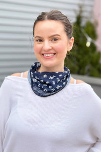 Paisley Scarf Bandana - Navy