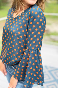 Flare Sleeves Polka Dot Top