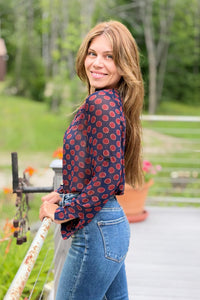 Red Circle Print Top