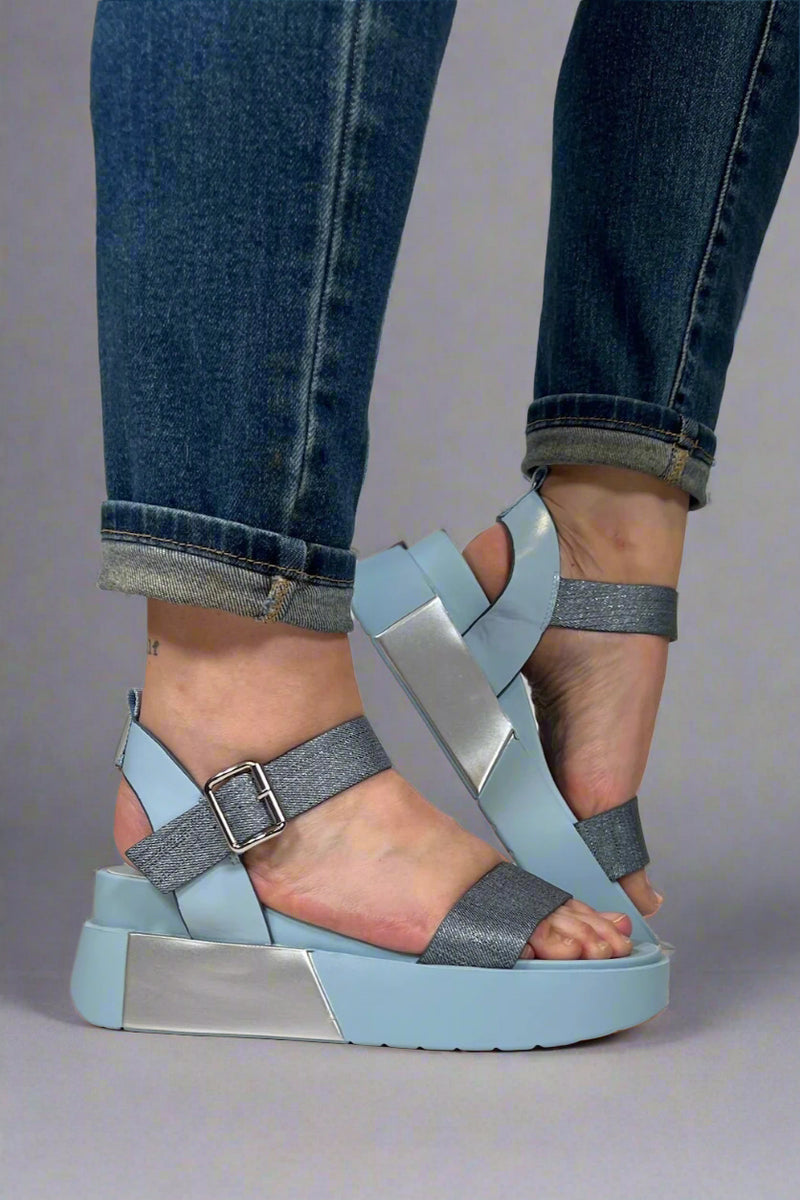 Wonder Wedge Sandal - Blue