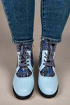 Chelsea Paisley Lace up Bootie - Blue