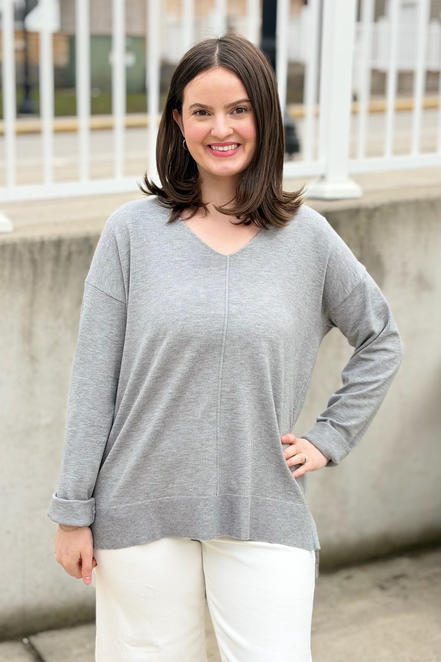 Dreamer Lightweight Knit Top - Grey