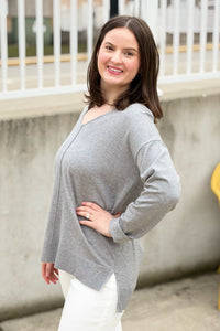 Dreamer Lightweight Knit Top - Grey