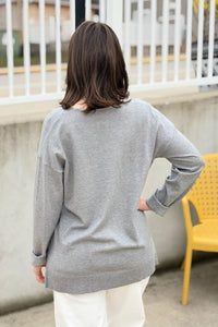 Dreamer Lightweight Knit Top - Grey