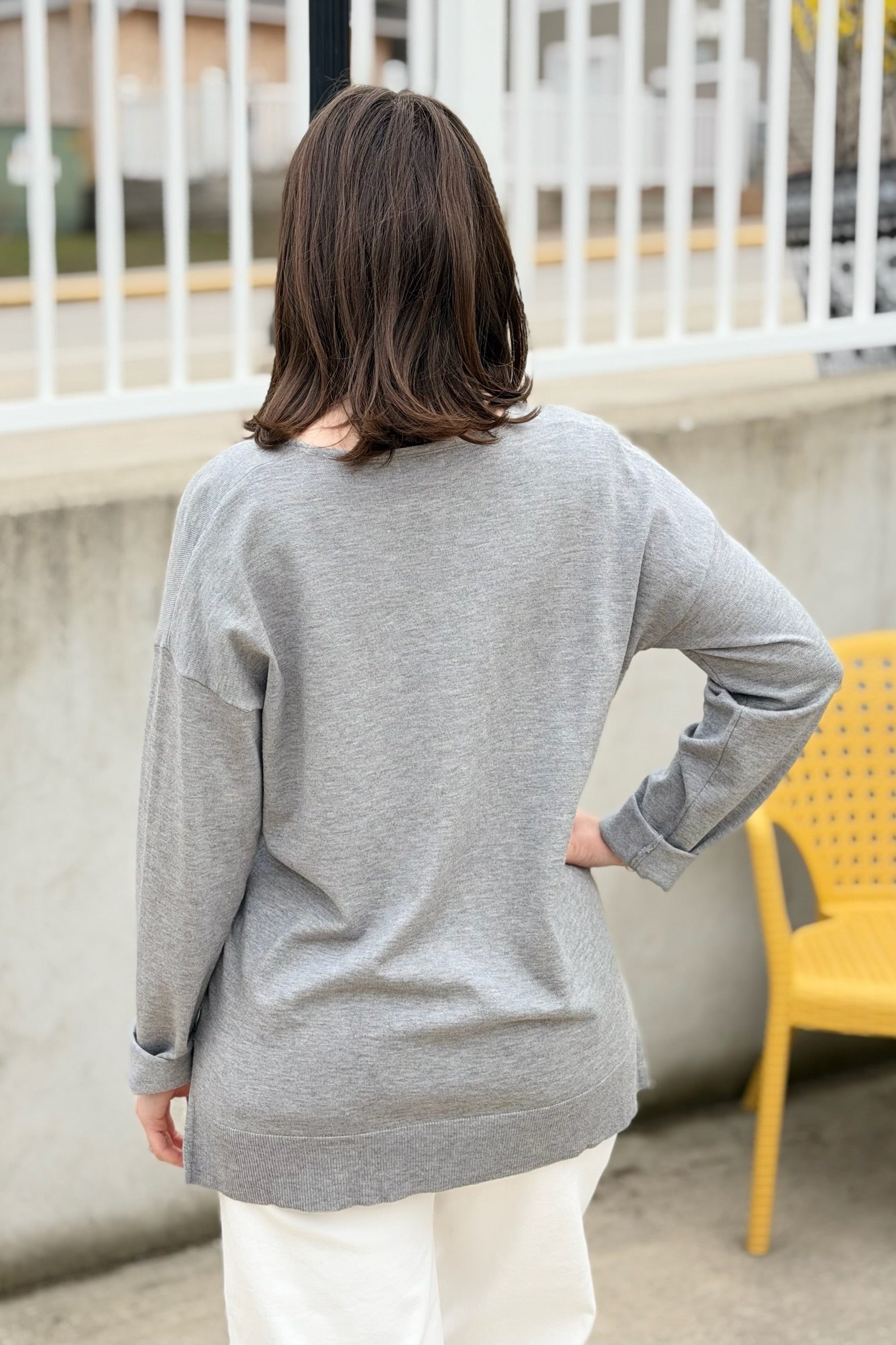 Dreamer Lightweight Knit Top - Grey