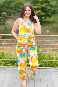 Colorful Abstract Paint Overalls
