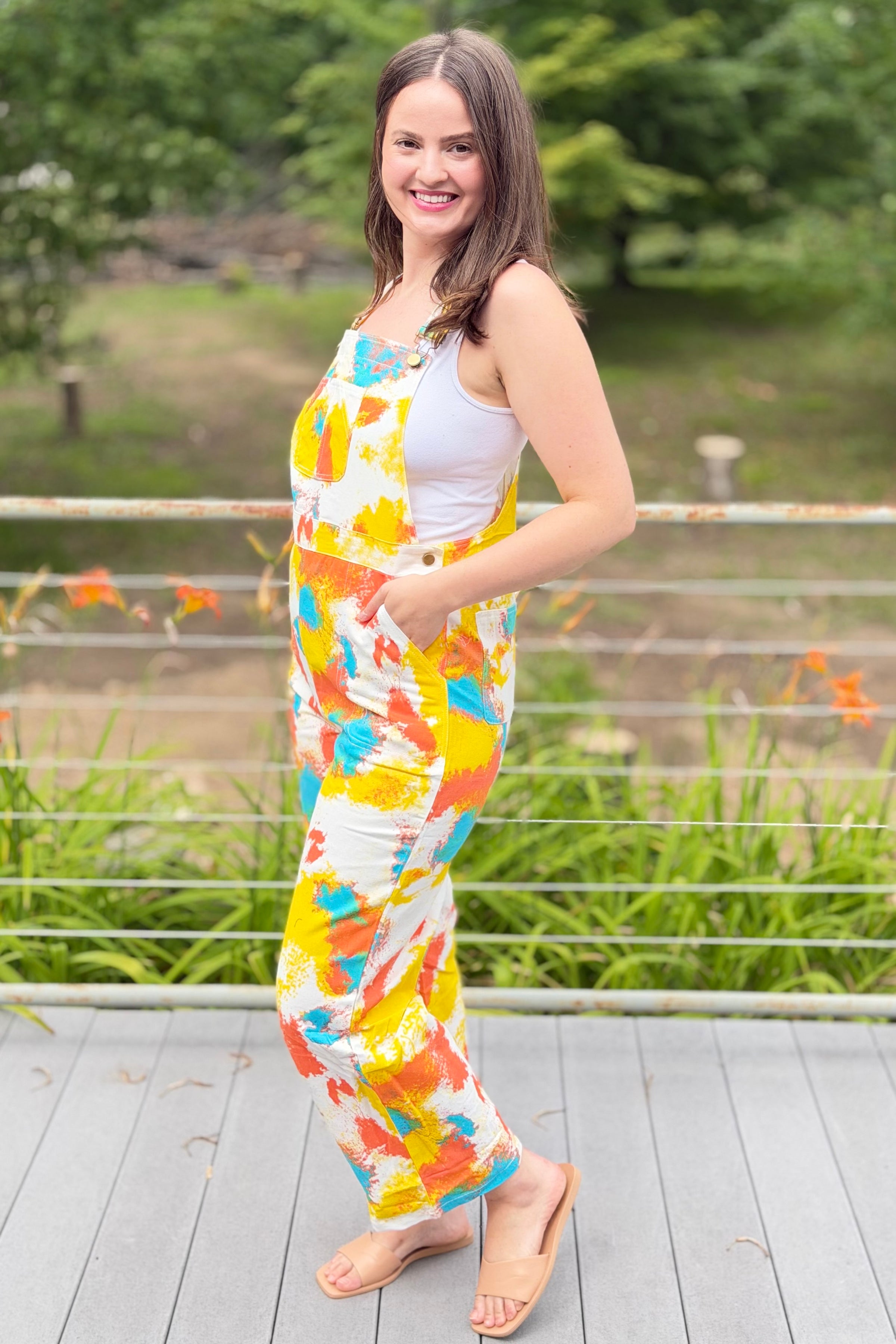 Colorful Abstract Paint Overalls