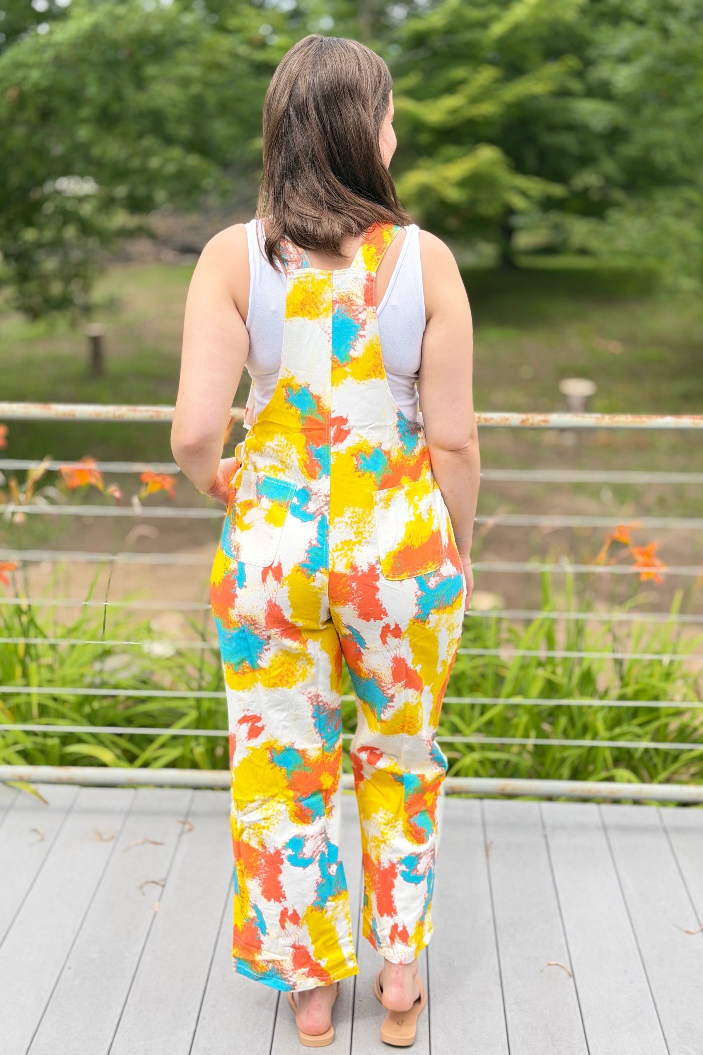 Colorful Abstract Paint Overalls