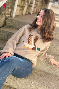 Mallard in Flight Sweater - Mocha
