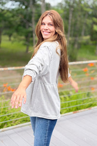 Candy Terry Top - Heather Grey