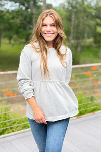 Candy Terry Top - Heather Grey