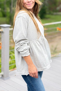 Candy Terry Top - Heather Grey