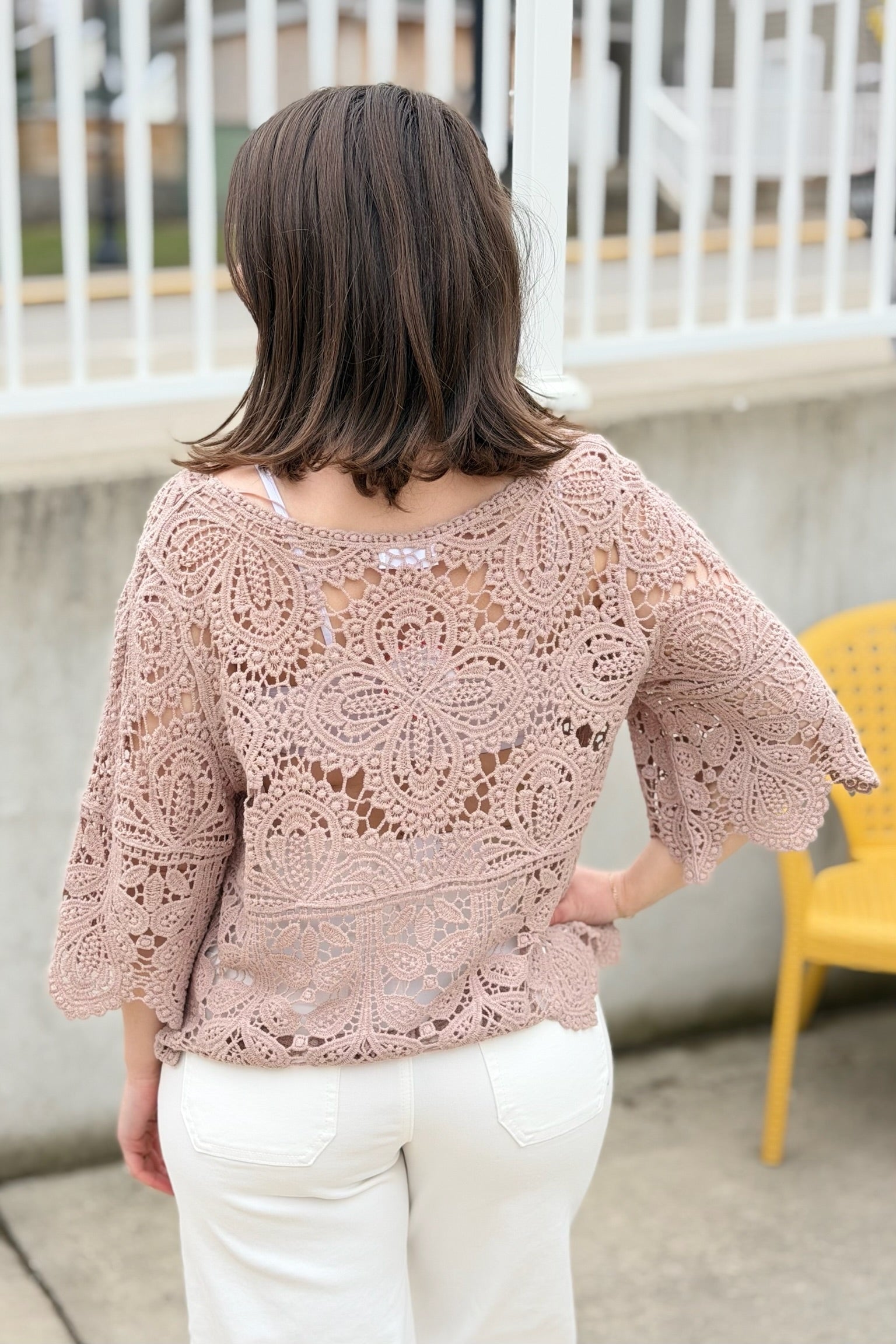 Crochet Lace Top - Latte