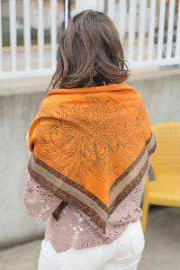 Artistic Print Scarf - Orange