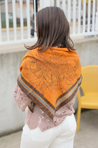 Artistic Print Scarf - Orange