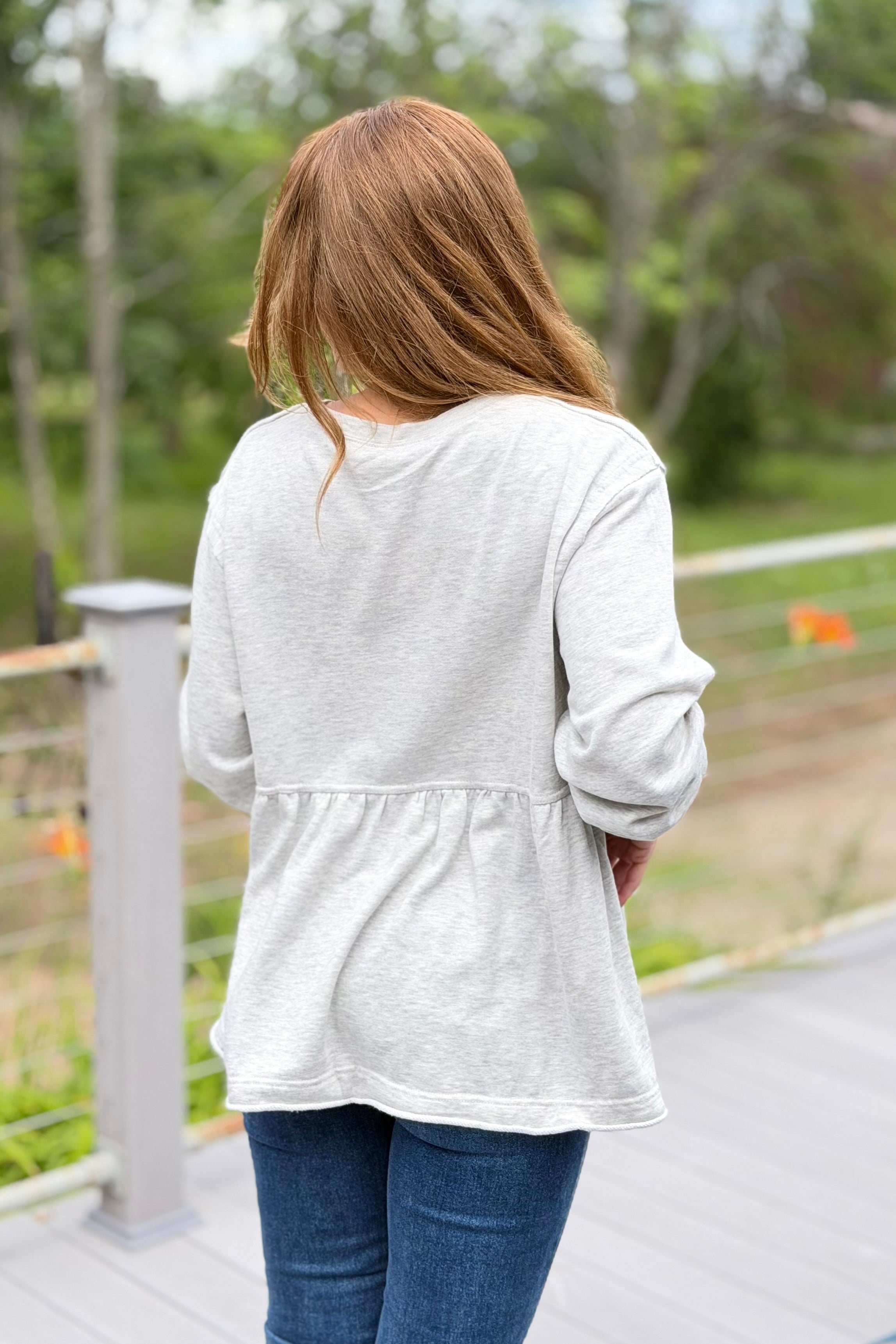 Candy Terry Top - Heather Grey
