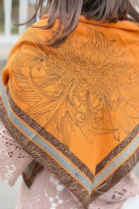 Artistic Print Scarf - Orange