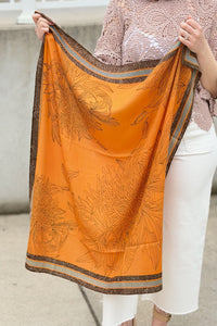 Artistic Print Scarf - Orange