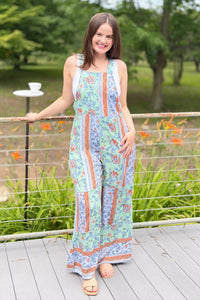 Boho Floral Blossom Patchwork Overall