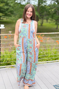 Boho Floral Blossom Patchwork Overall